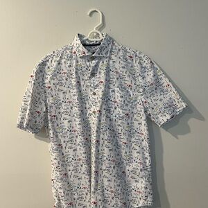 Johnnie-O Men’s Medium Short Sleeve Button Up